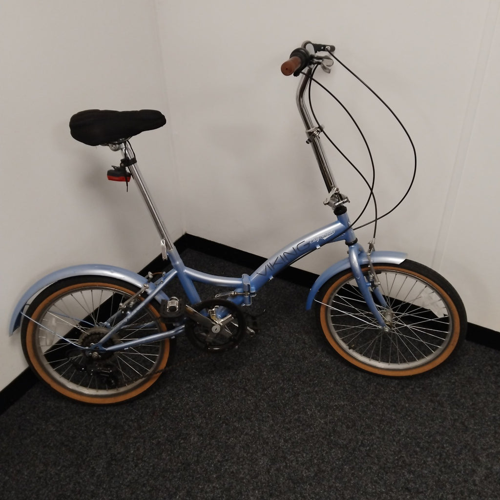 Viking Easy Street Metallic Blue Folding 6 Speed Bicycle - 19" Wheels