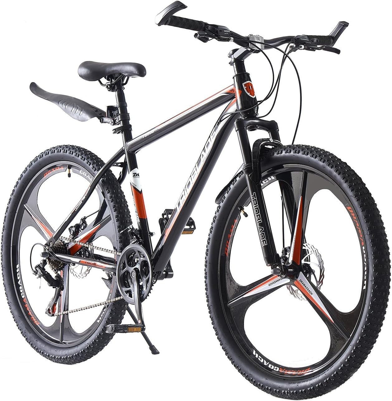 24" Mountain Bike 21 Speed Dual Disc Brakes Full Suspension MTB Adult