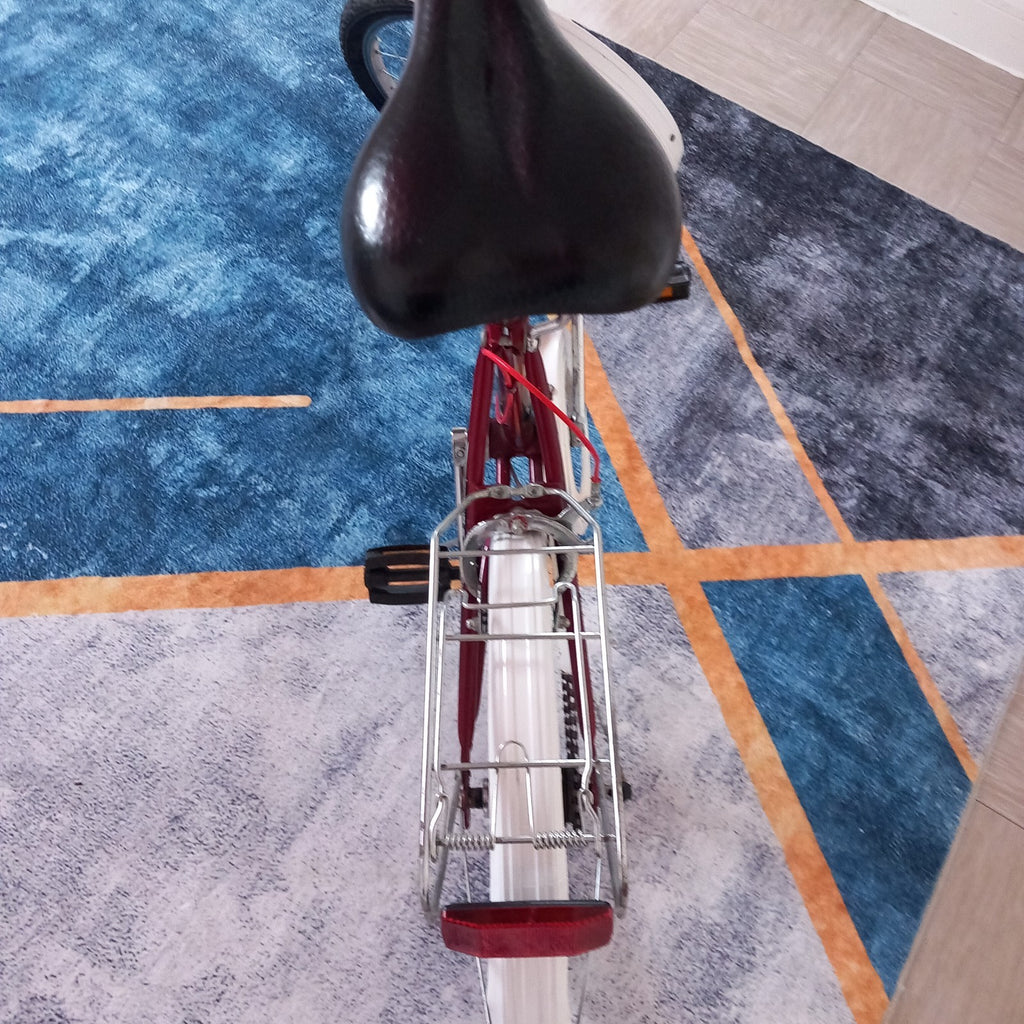 Technix Retro Folding Bike Red/White/Crome. Mudguards. Kickstand. Reflectors