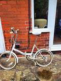 Folding Bike 20 in Wheels 3 Speed Hub Gears White, Mudguards Chain Guard Rack
