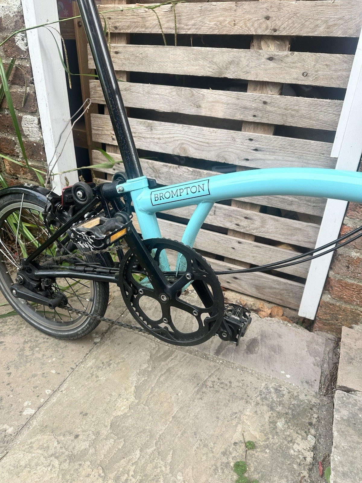 Brompton Folding Bike 2 Speed Blue/Black 16in Wheels with Mudguards