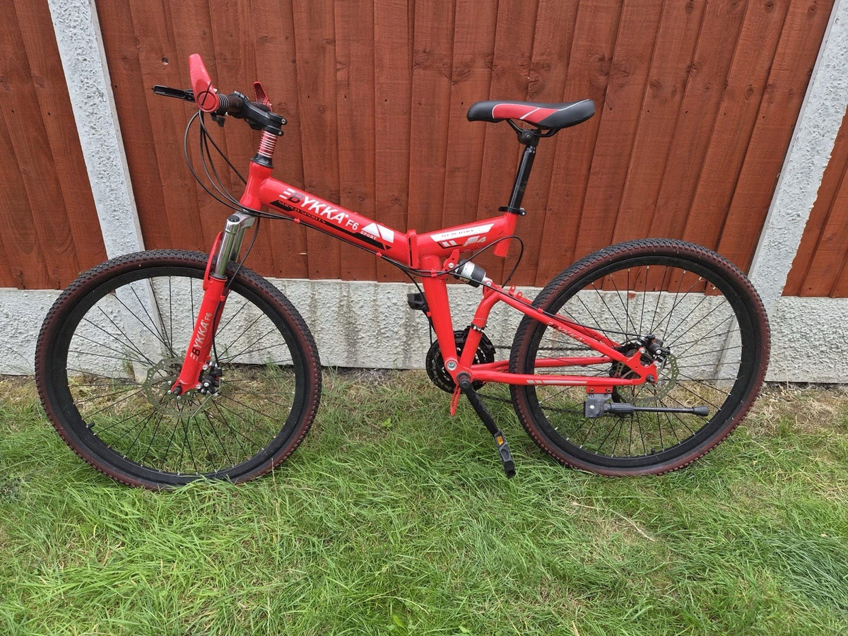 BYKKA F6 Sport Folding Mountain Bike 26” Red – Needs Repair/Servicing