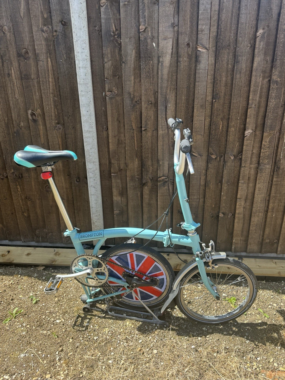 Brompton Folding Bike 16in Wheels Blue Rear Rack Mudguards Unisex Adults