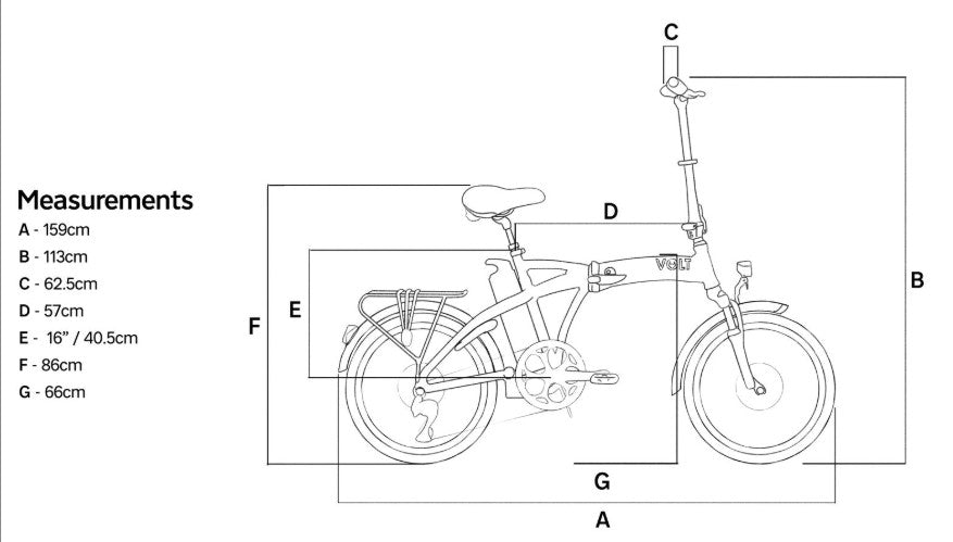 Volt Metro White Folding Bike