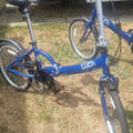 2 x Apollo Tuck Folding Bike 20in Blue 1-Speed V-Brake Kickstand