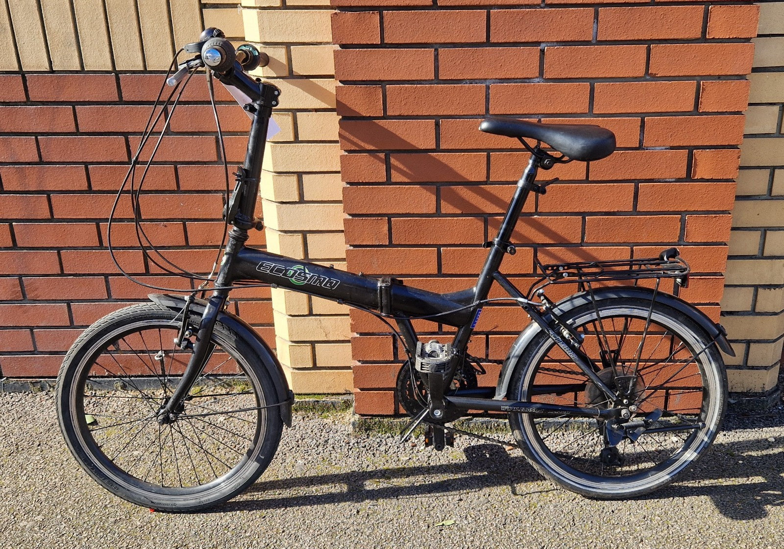 Ecosmo Black Folding Bike | New | 7 Speed | Rear Bike Rack