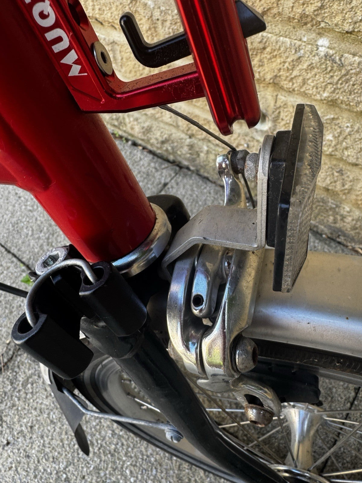 Brompton Folding Bike 16 in Red with Mudguards Rear Rack Reflectors