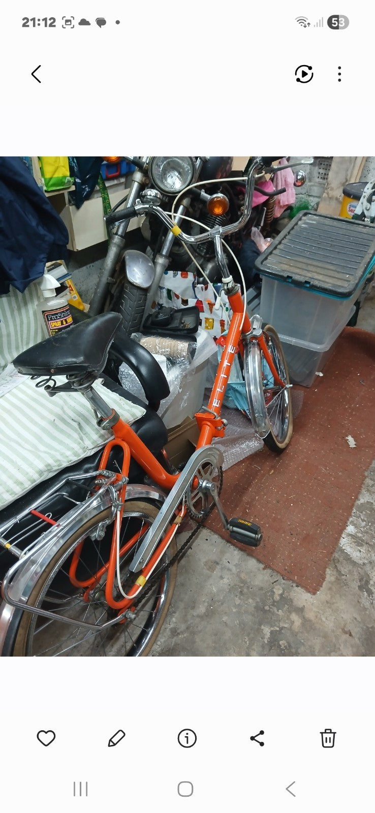 Elite 20in Folding Bike Orange/Silver Mudguards Rear Rack Chain Guard
