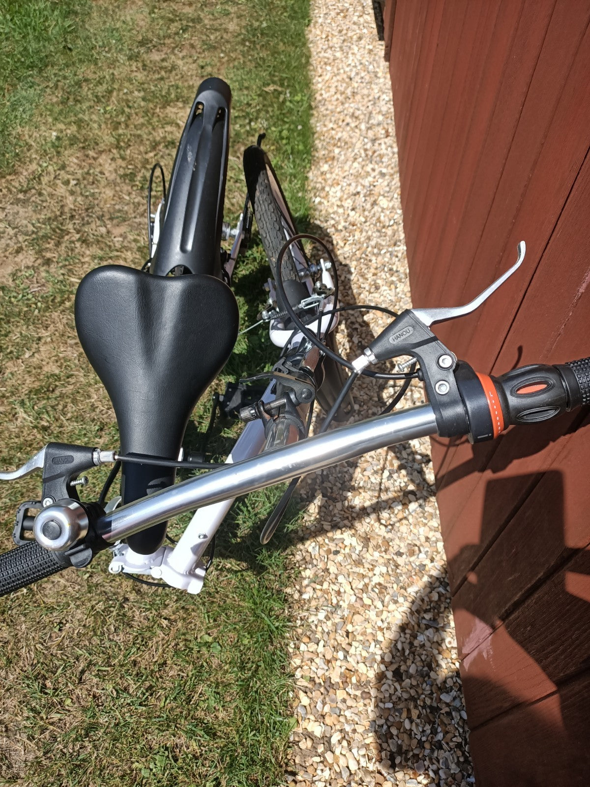 7 Speed 20" Folding White Bike with stand #1216