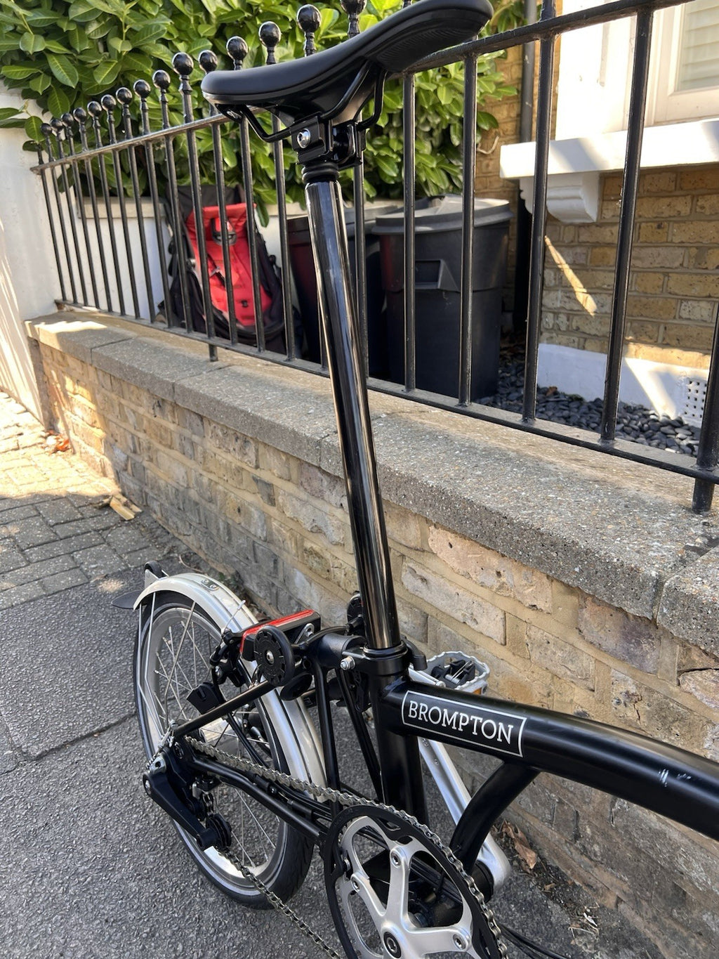Brompton 16in Folding Bike Black/Silver, Mudguards; 6 speed, c2020 C-Line