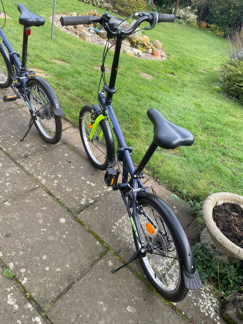 Pair BT Twin Adult Folding Bikes 7 speed