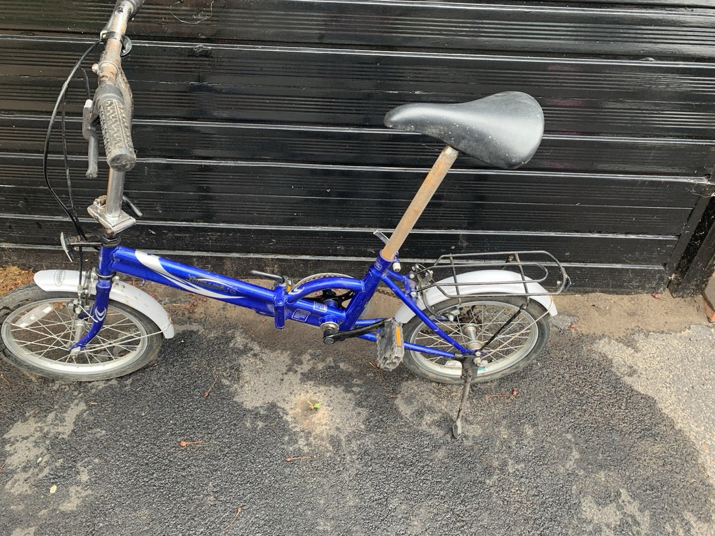 Phillips Fold Away Bike Cycle Blue With Built In Stand