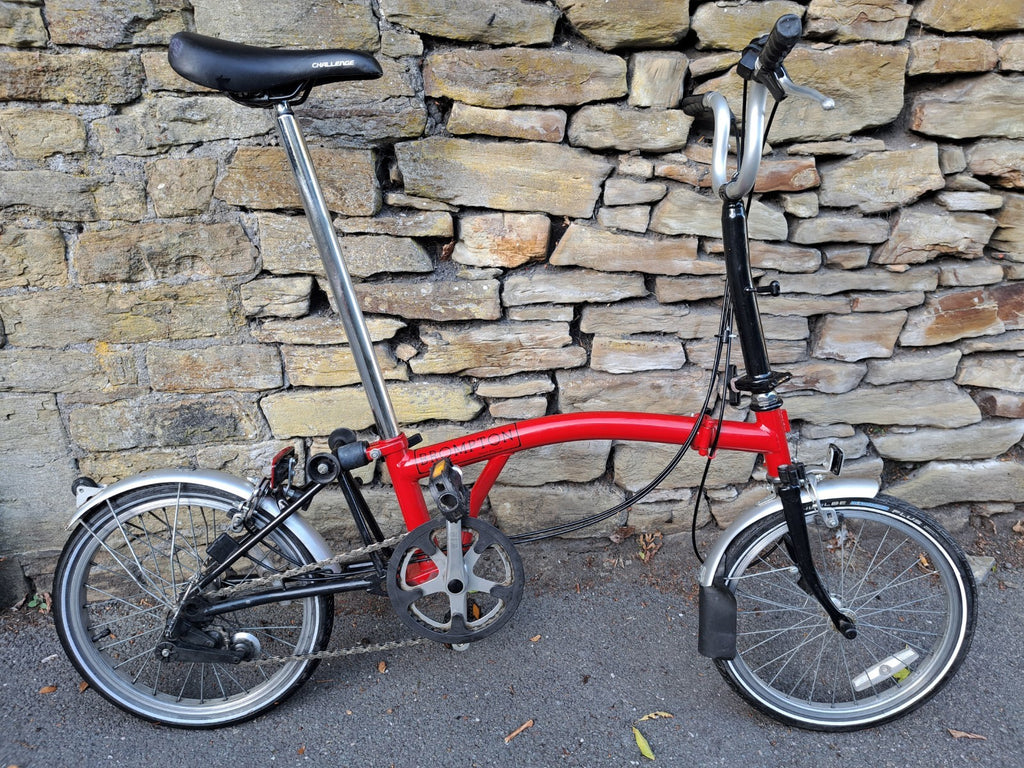 Brompton Folding Bike with 5-speed Hub Gear,  Red & Black