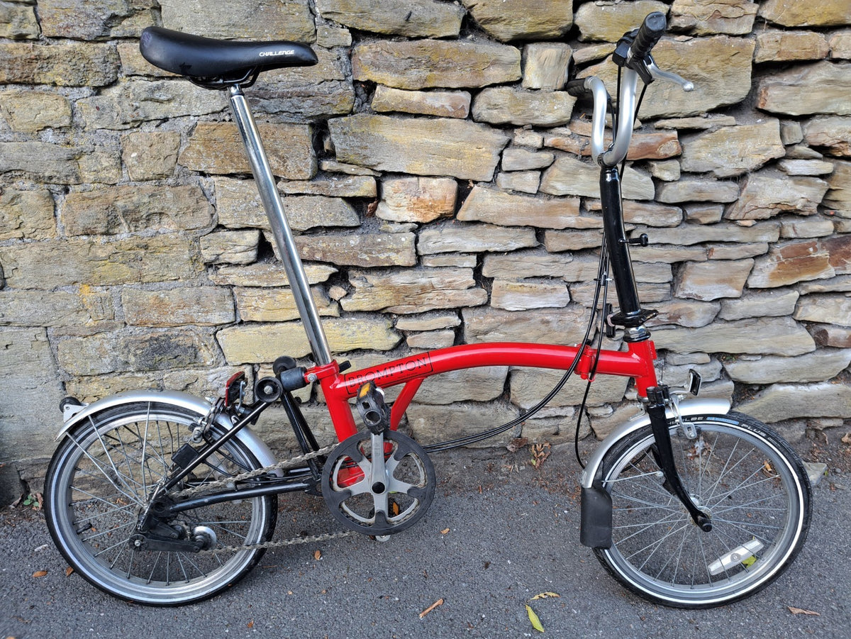 Brompton Folding Bike with 5-speed Hub Gear,  Red & Black