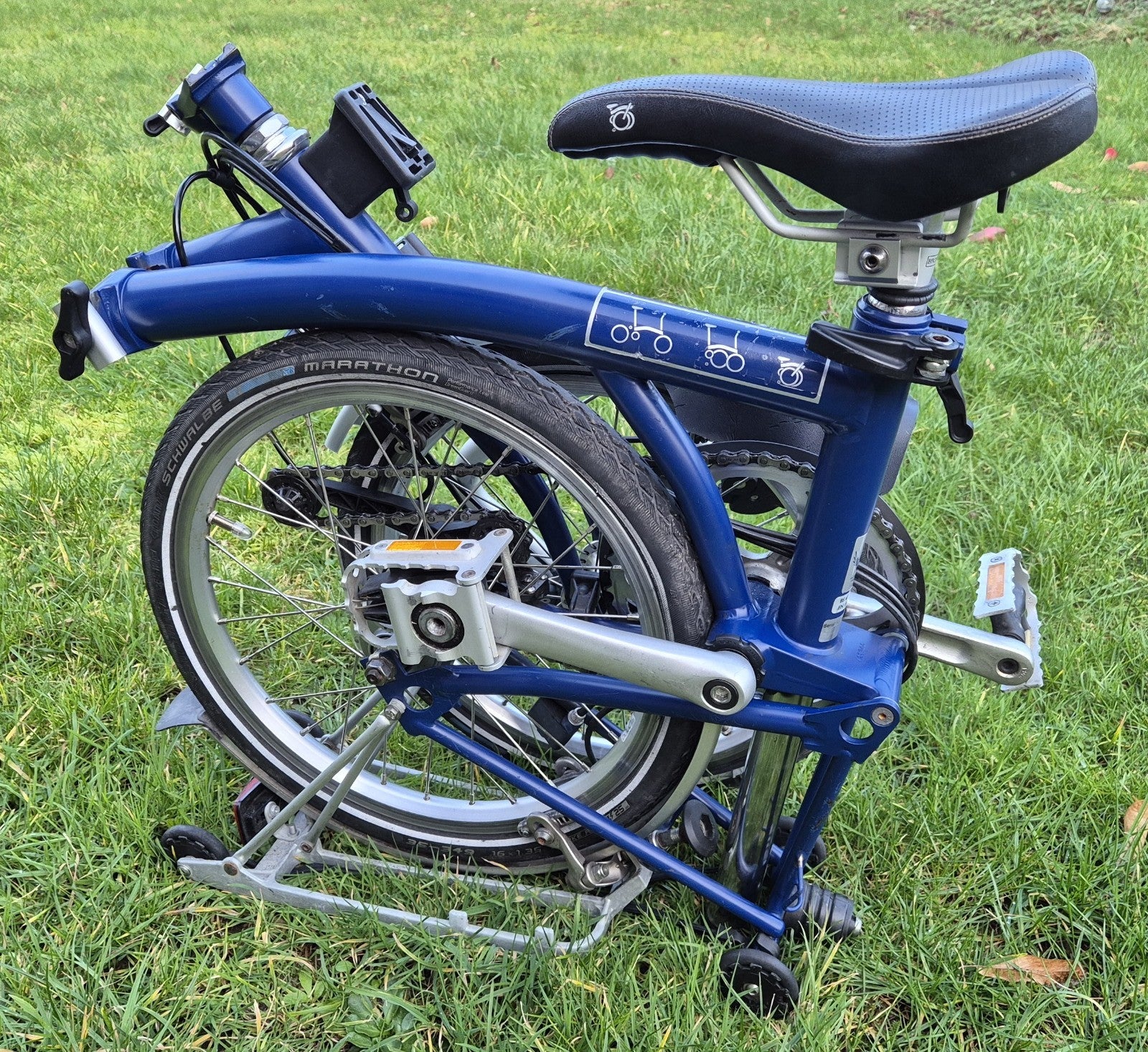 Brompton H6R 2013, Blue, six gears with front and rear rack