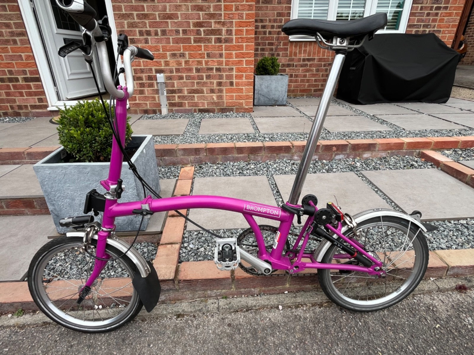 Brompton M3L folding bicycle n rare Berry Crush (2016) One Owner, Fully Register