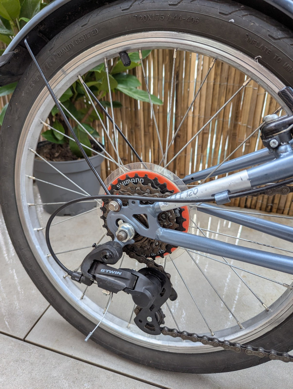 Btwin TILT 120 Blue Grey 6 Speed Folding Bike Compact B'Twin