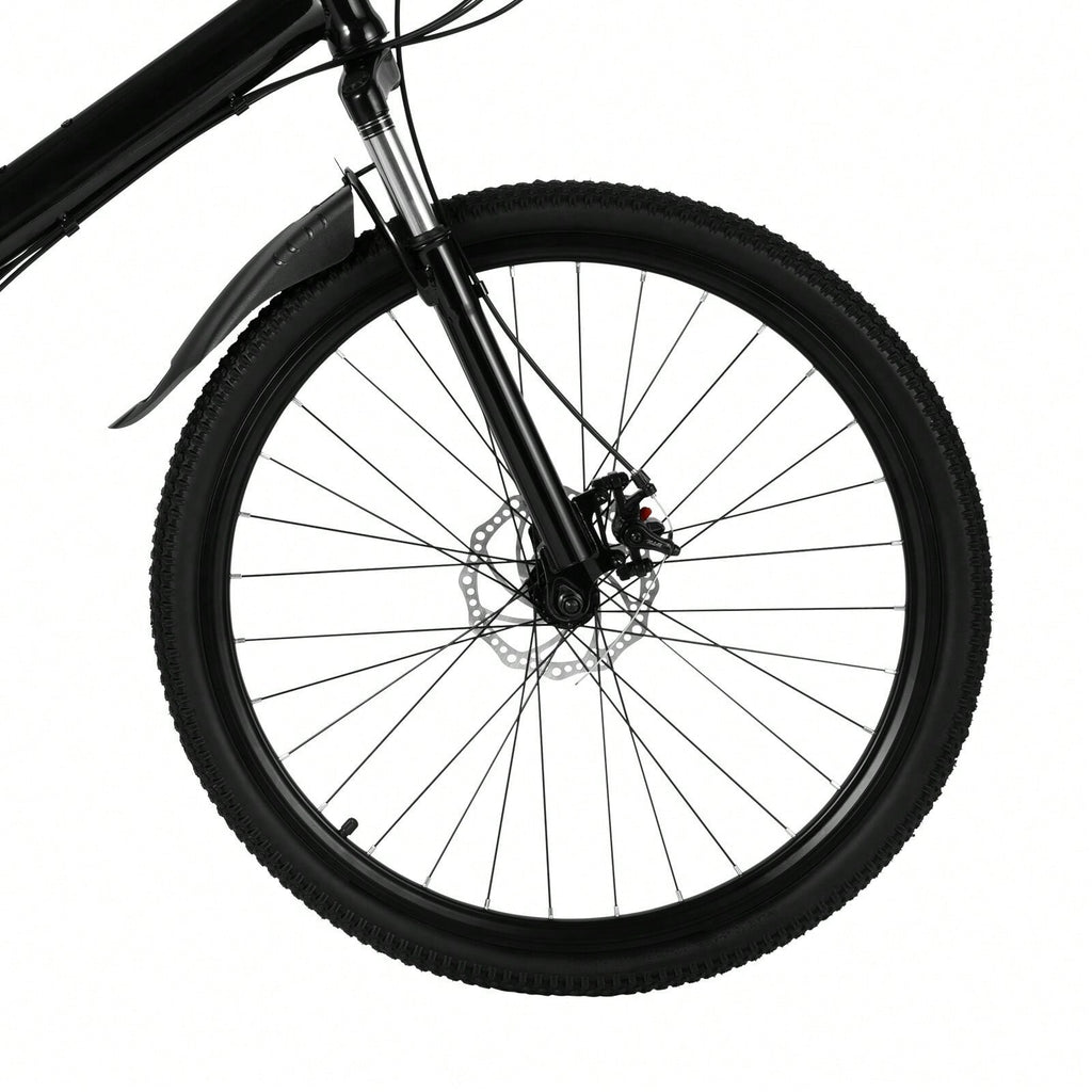 26 in Folding Mountain Bike 21-Speed MTB Bicycle Full Suspension Disc Brake Bike