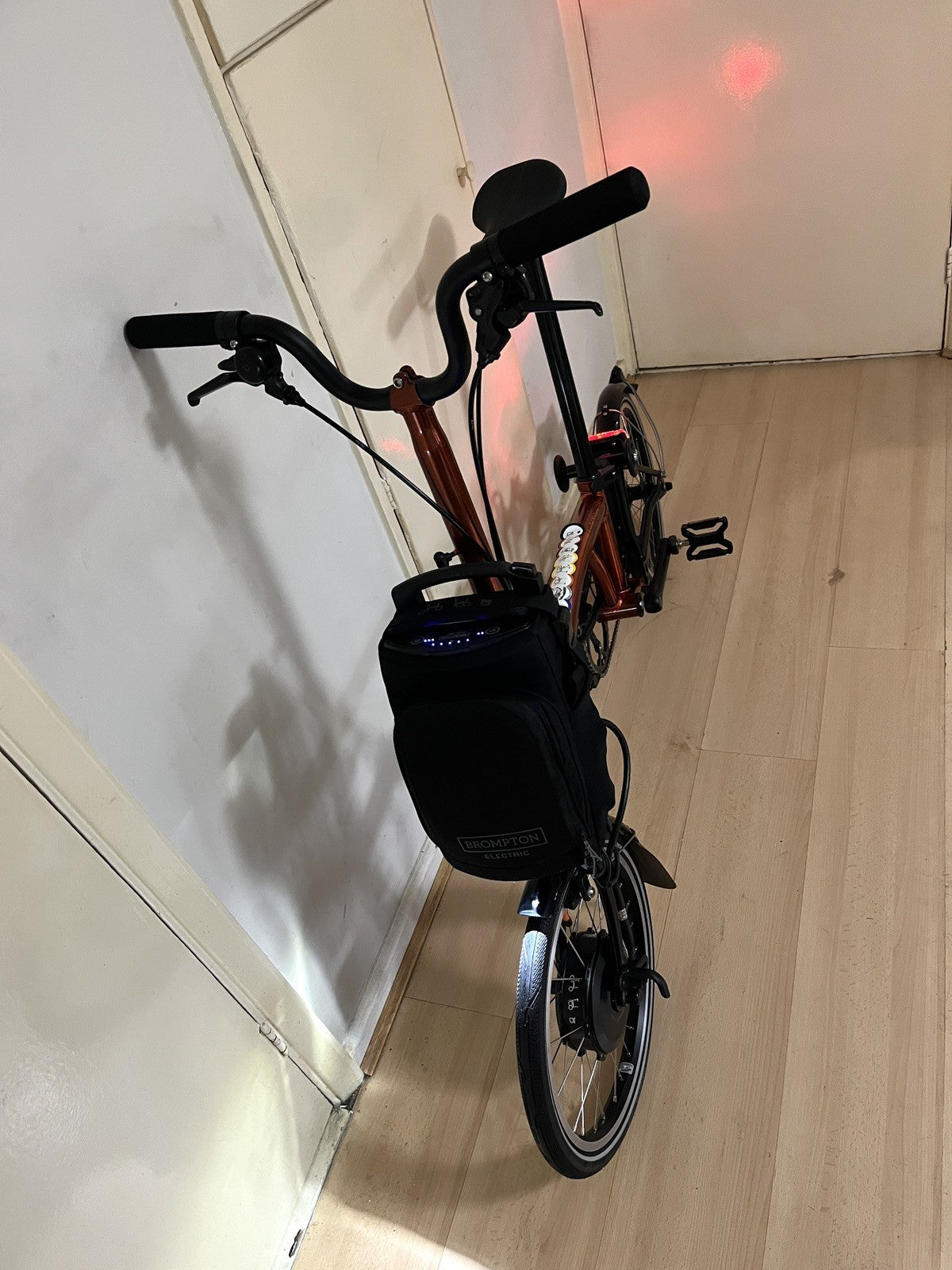 Brompton Ele ctric P Line Urban folding bike, 2024  Flame Lacquer, One size New