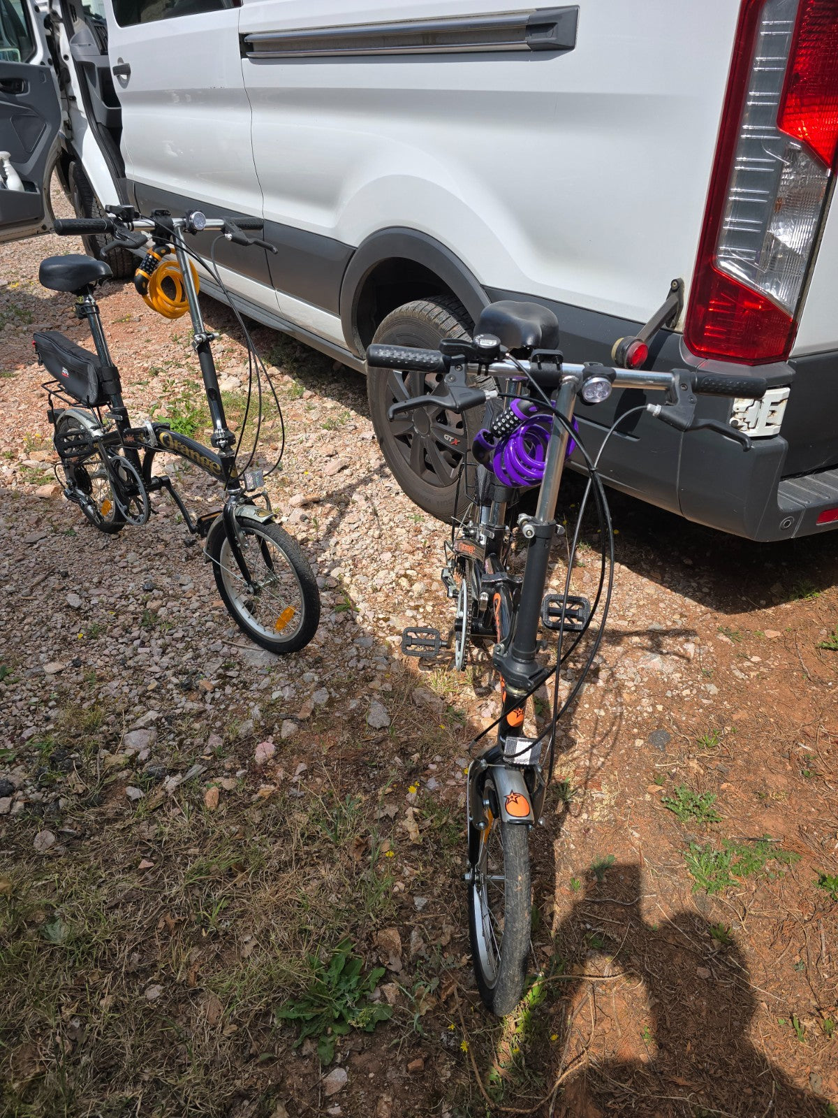 folding bicycles pair 6 speed shimano gears