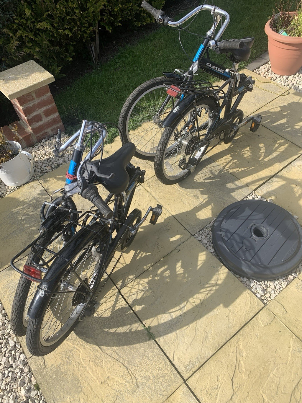Pair of Folding Bikes Saker classic 13.5ins frame And 20ins Wheels Black