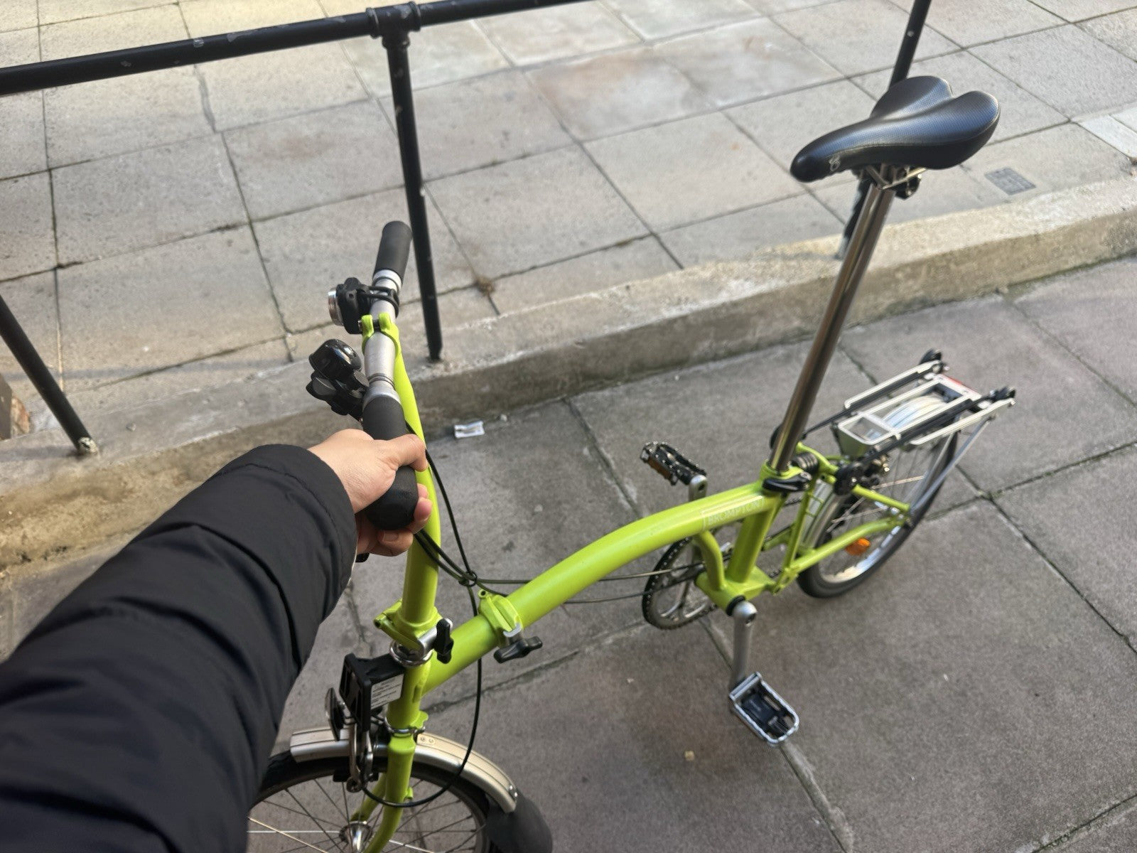 Brompton 2016 2-speed C Line Lime Green Folding Bike with original rear rack