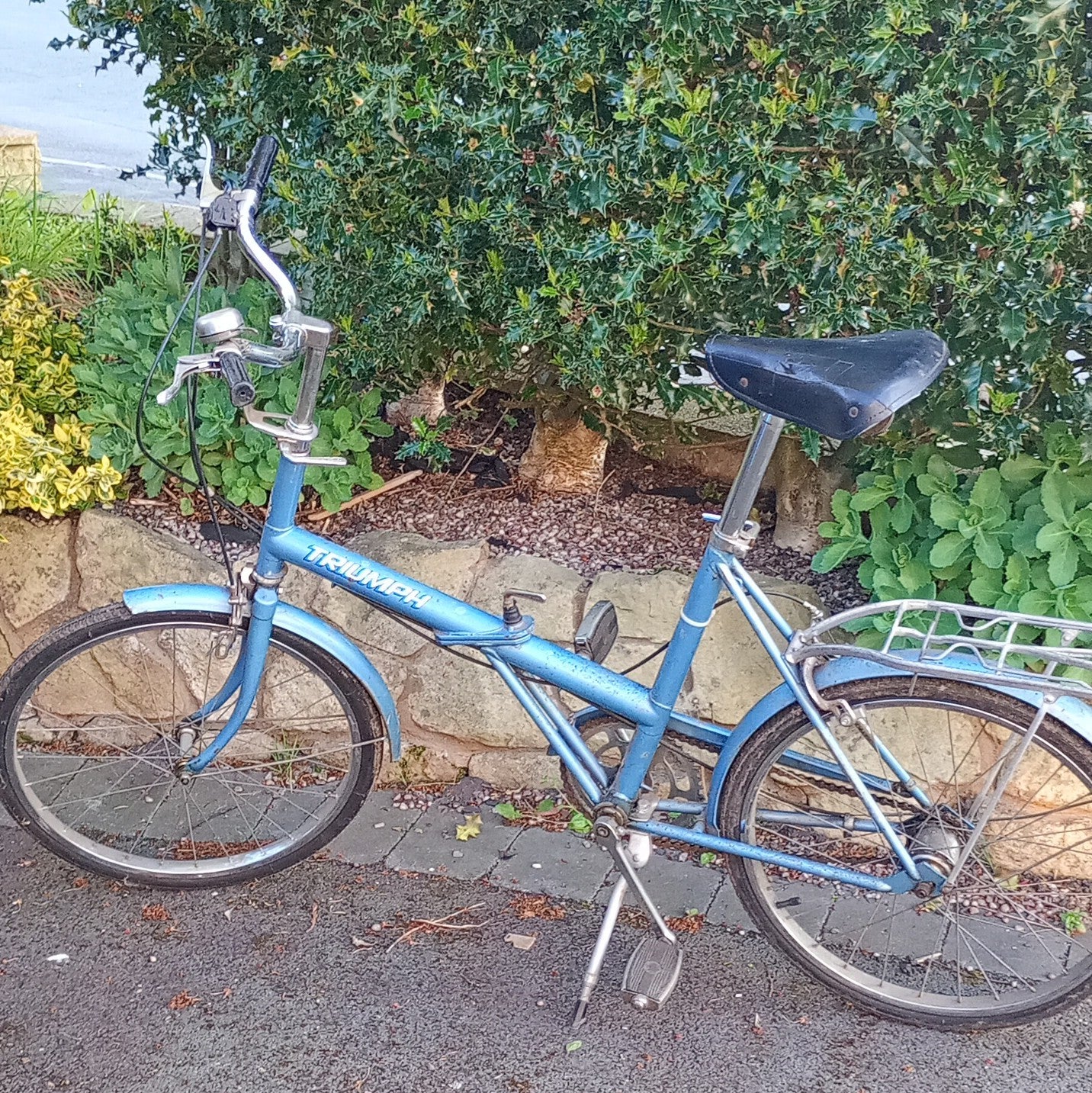 Raleigh Triumph Traffic Master Folding Bike 20in Blue 3 Speed Hub Mudguards Rack