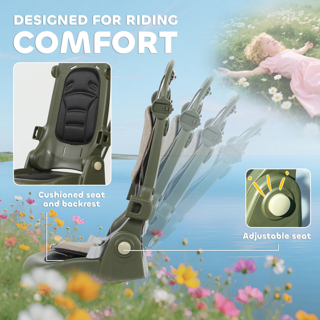 5 In 1 Foldable Kids' Trike, Toddler Tricycle For 1-3 Years, Dark Green