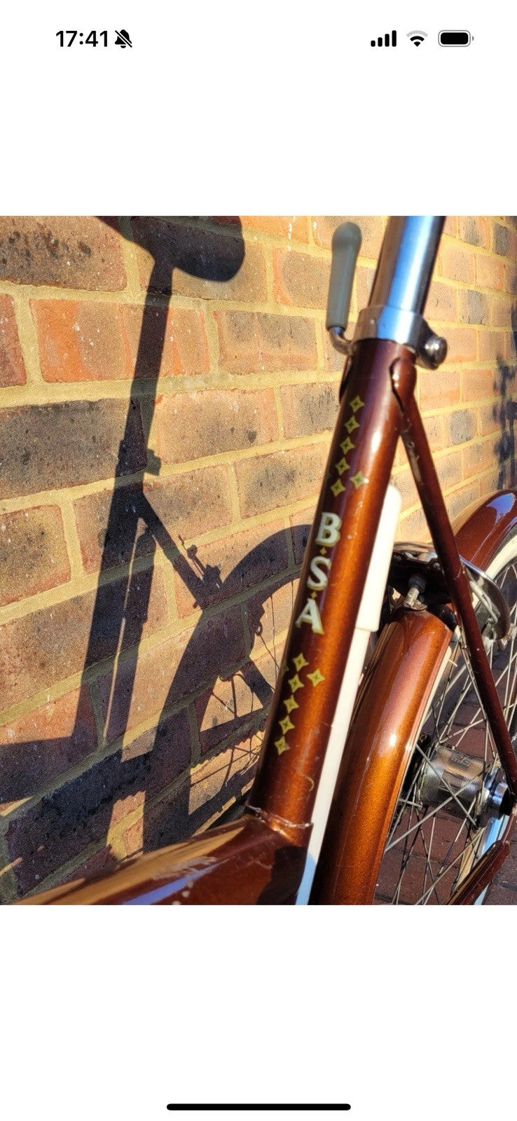 Raleigh BSA 20 Folding Bike 20in Brown/White with Mudguards & Front Light