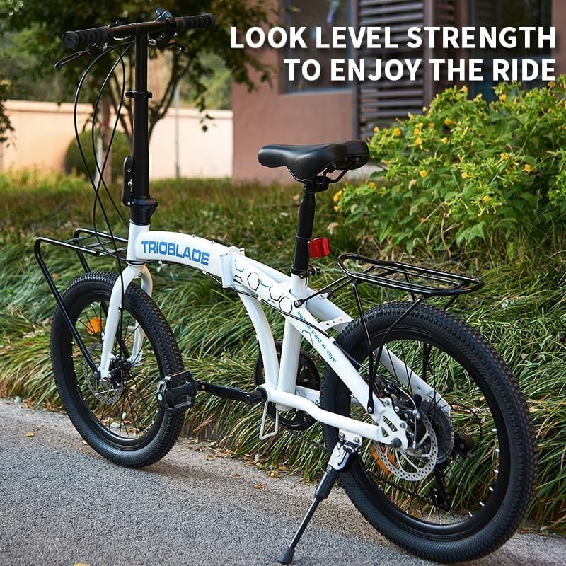 20" Folding Bike Adult 7-Speed Lightweight Disc Brake Urban Commute