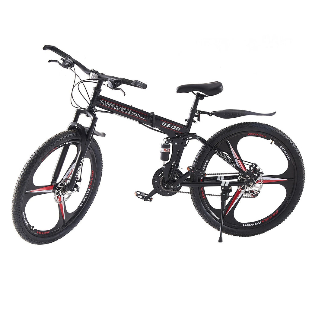 24 26 27.5Inch Folding Mountain Bike 21 Speed Full Suspension Bicycle Men Women