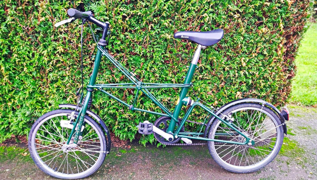 Moulton Folding Bike 20in 5-Speed Green Flat Bar Mudguards Kickstand