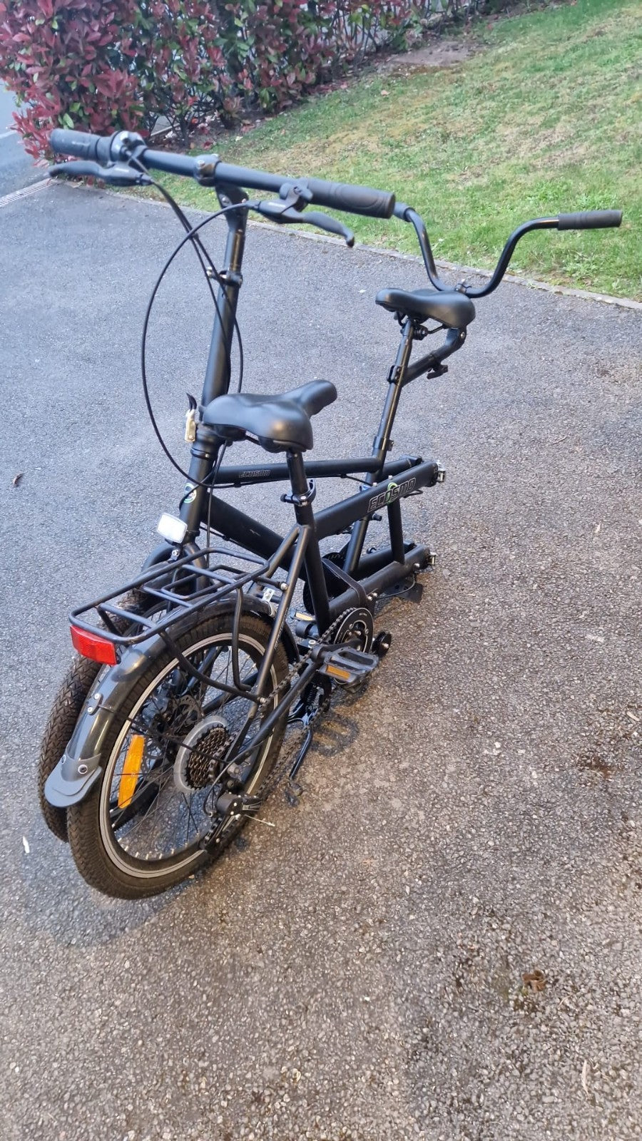 Ecosmo 20TF01BL 20 Inch Wheel Folding Tandem Bicycle Bike - Black