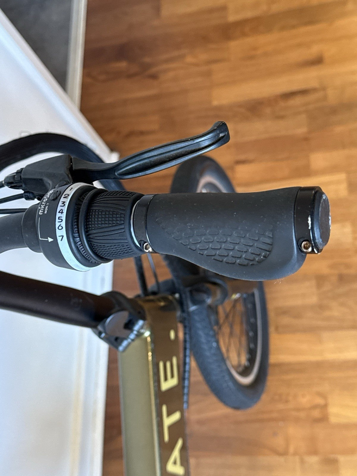 Olive Gold 250W MATE City Bike with 60mile Range, Discs & Full Suspension