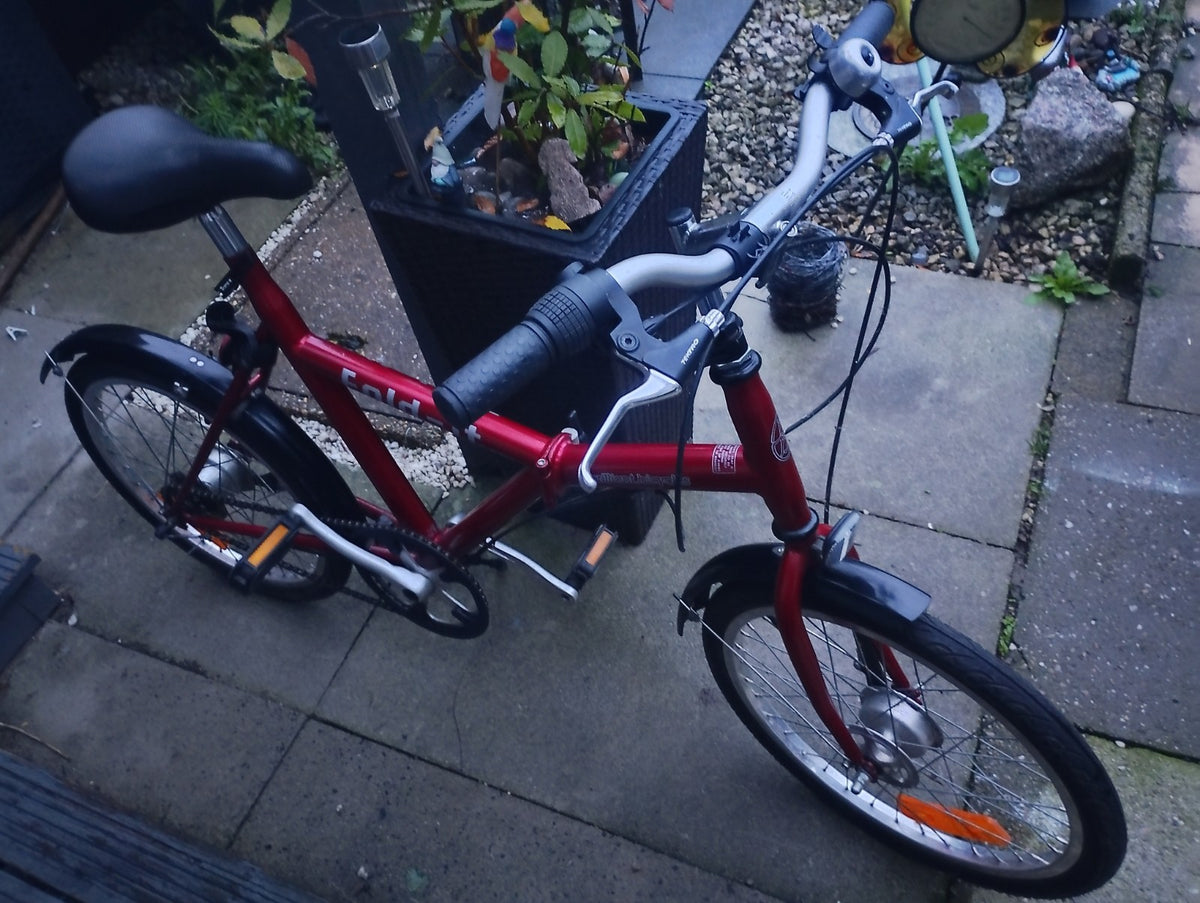 Brilliant Bikes Fold-it Folding Bike 20in 16in Frame 3-Speed Hub Gears Red