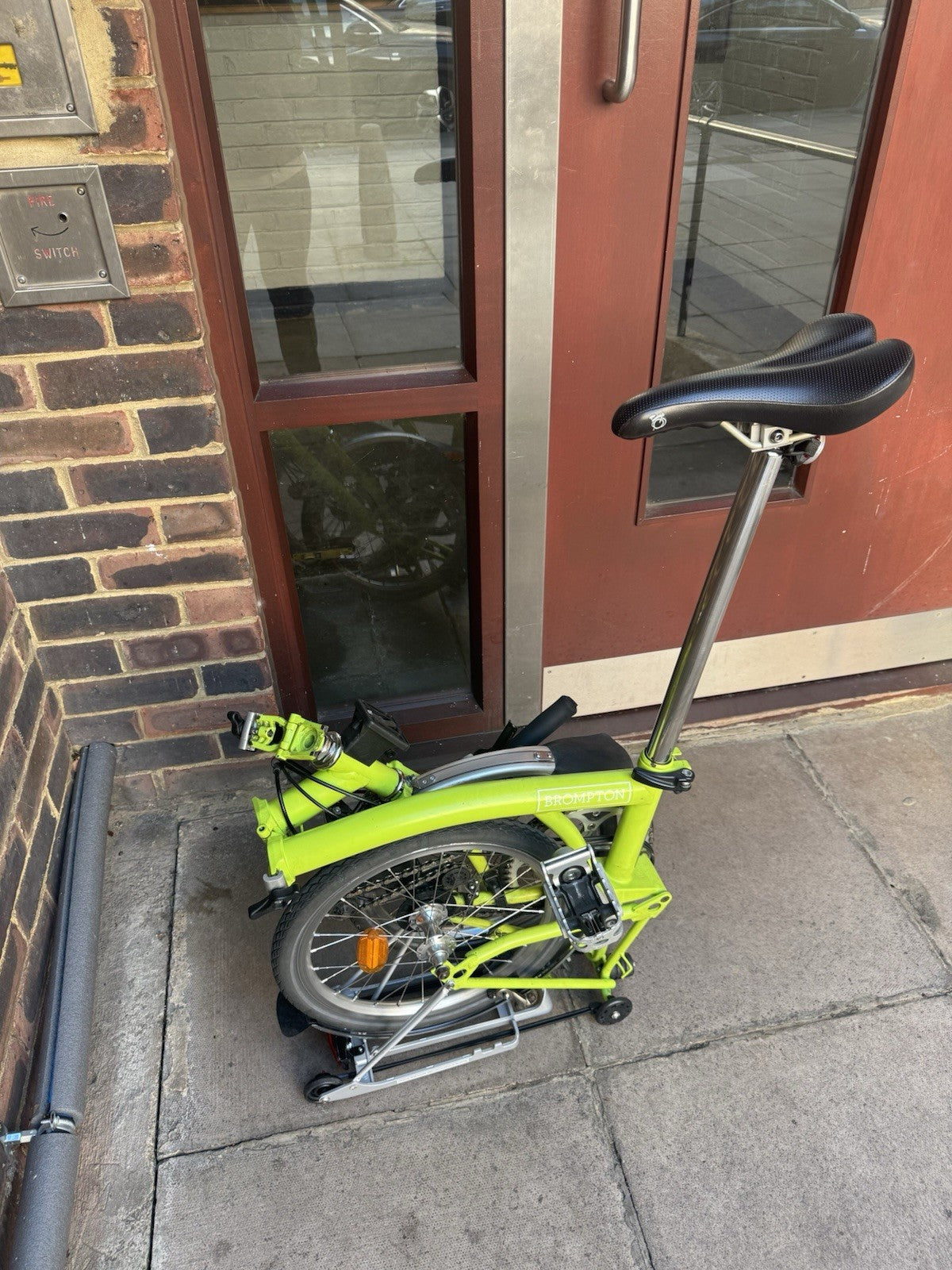 Brompton 2016 2-speed C Line Lime Green Folding Bike with original rear rack