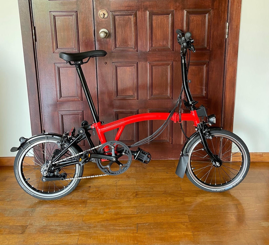 Brompton M6L Black Edition Rocket Red 6 Speed Dynamo Lights