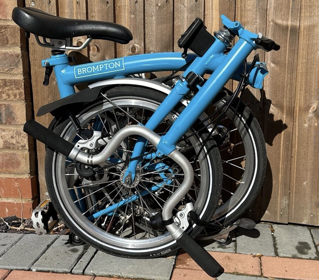 Brompton M3L Folding Bicycle Lagoon Blue Bike with Carry Bag