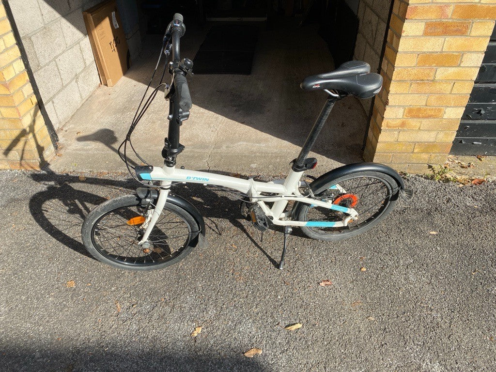 Btwin folding bike tilt 500, white, good condition
