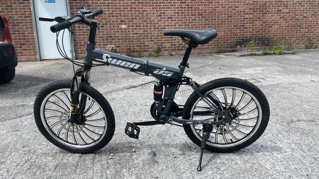 20 inch Unisex Folding Bike Adult Kids City Bike 7 Speed Disc Brakes Bicycle