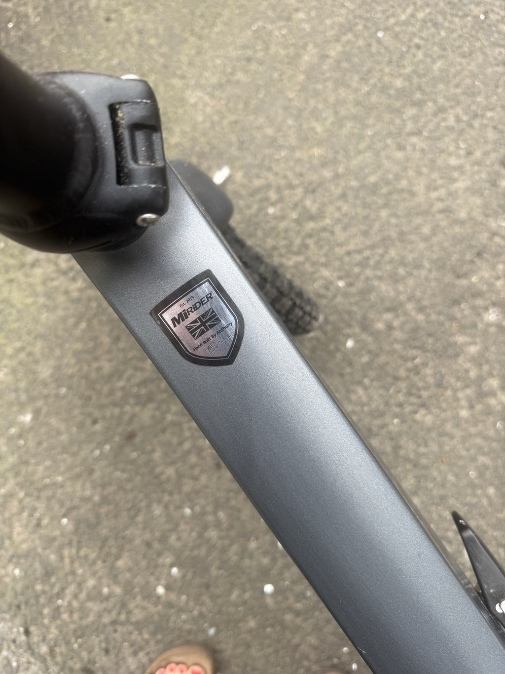 MiRiDER One Folding Bike 16 in Grey/Black, Mechanical Disc Brakes, 1 Speed