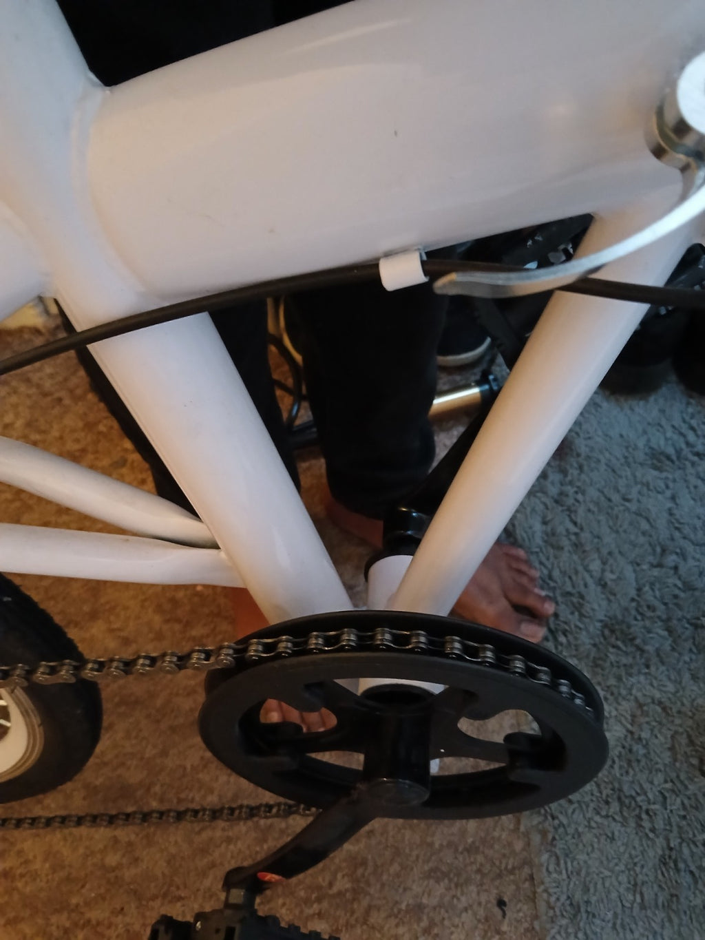 White Folding Bike Foldable City Bike for Adult 20" Commute Bicycle 6 Speed Gear