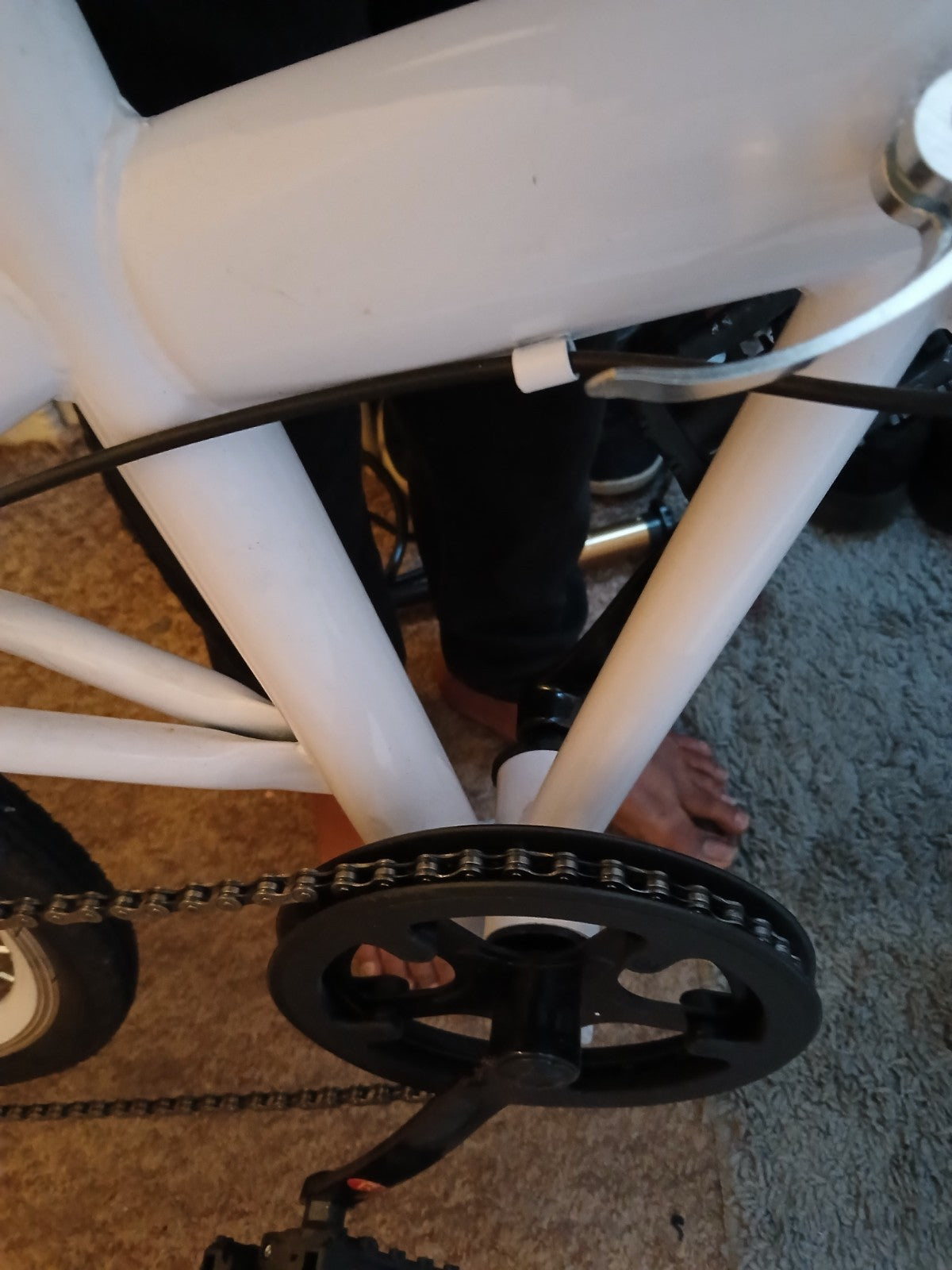 White Folding Bike Foldable City Bike for Adult 20" Commute Bicycle 6 Speed Gear