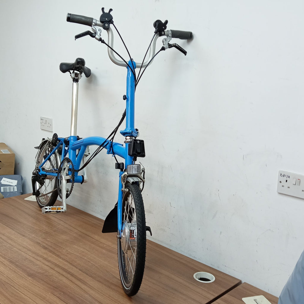 Brompton C Line M6L Folding Bike Arctic Blue 6 Speed Folding Bicycle