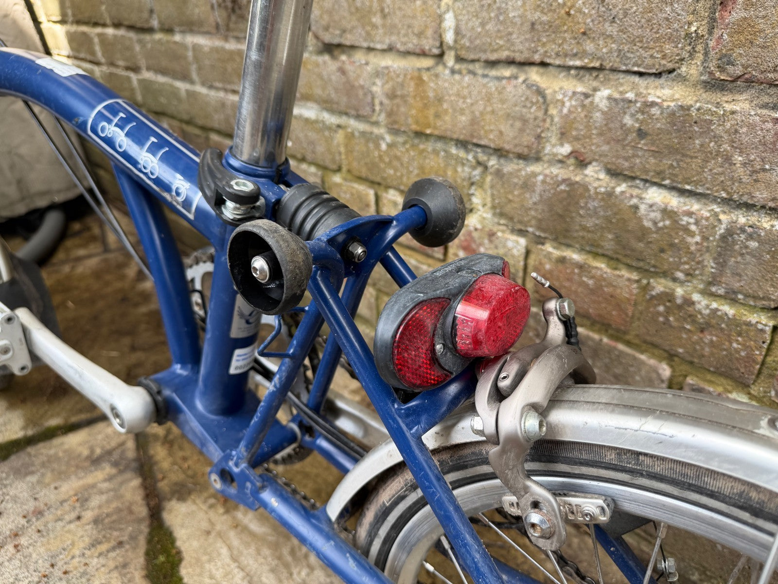 Brompton P3L blue folding bike 3 speed in good working order