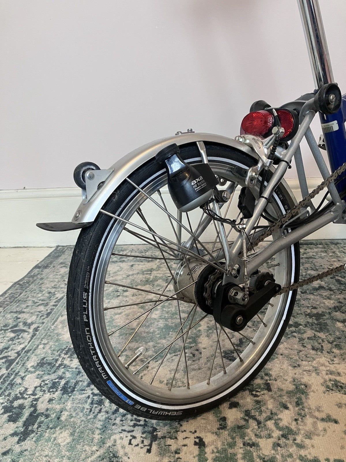 Brompton 2006 M3L Folding Bicycle 3-Speed in Blue with Brompton Dynamo Lights