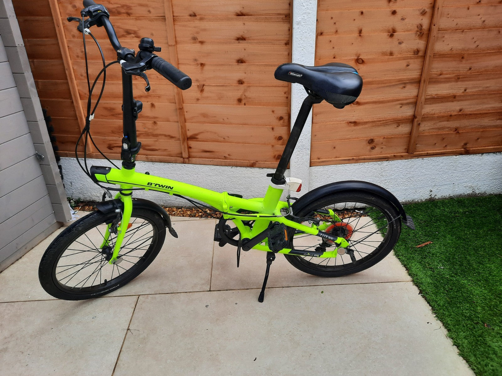 BTWIN Tilt 500 Neon Yellow 7 Speed Decathlon Folding Bike Great Condition Ch65