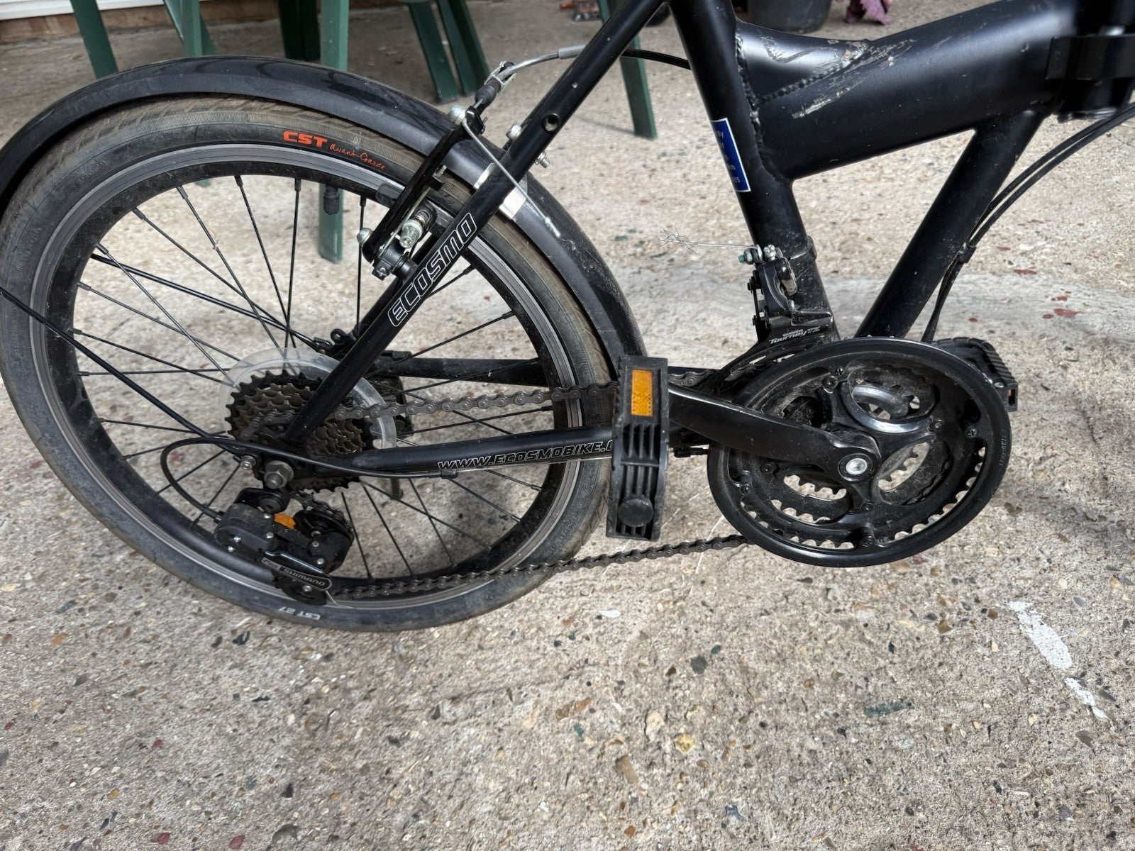 ECOSMO 20in Folding Bike Black, Mudguards Kickstand Reflectors, Derailleur