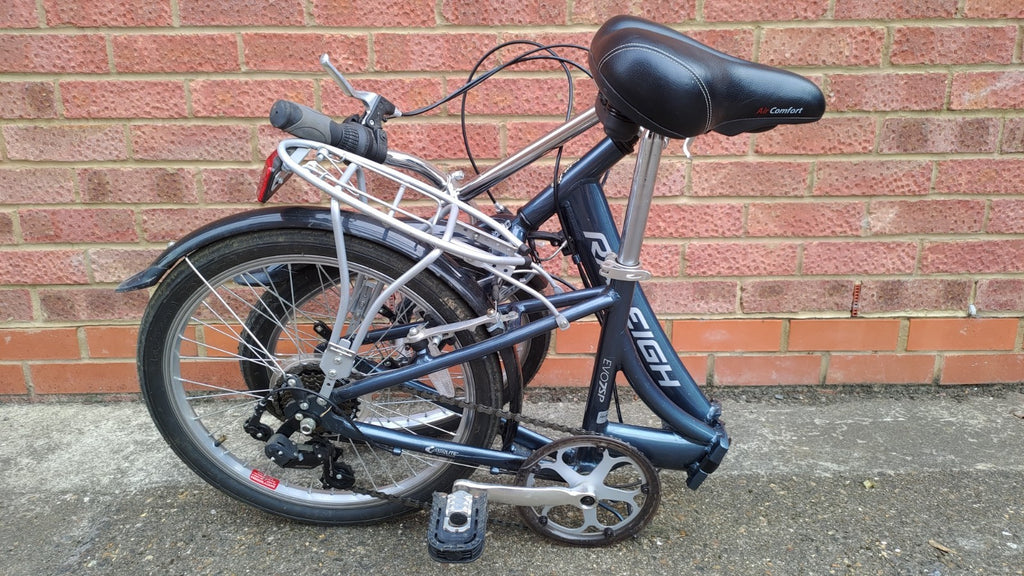 Raleigh EVO 7 SP AirLite Folding Bike Grey / Navy Bicycle 20" Wheels