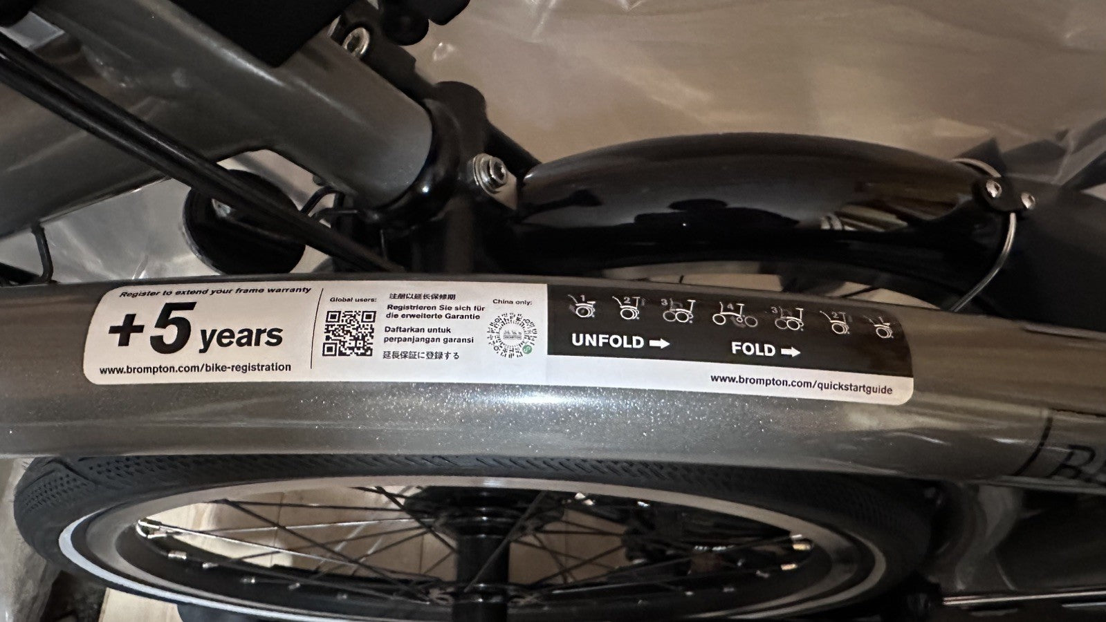 Brand New Brompton P Line 2022 Mid Handlebar Folding Bike | Storm Grey | Boxed